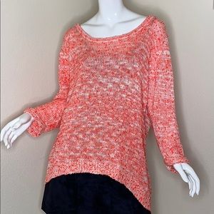 City Chic Plus Size Zip Back Sweater, Coral, S(16)